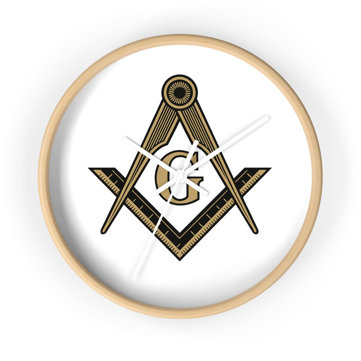 Master Mason Blue Lodge Clock - Distinguished S&C G on White Dial - Bricks Masons