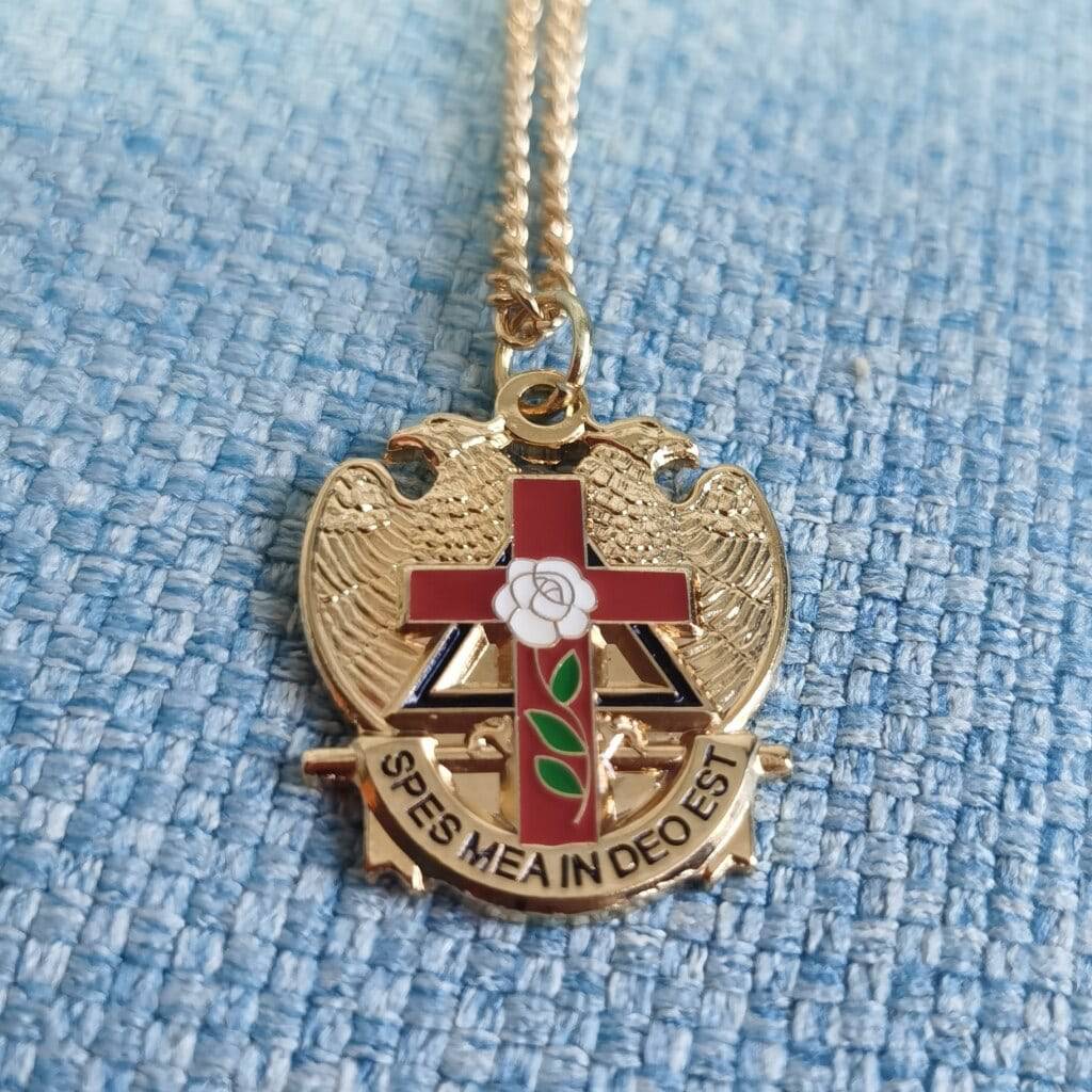 32nd Degree Scottish Rite Necklace - Rose Croix Cross - Bricks Masons