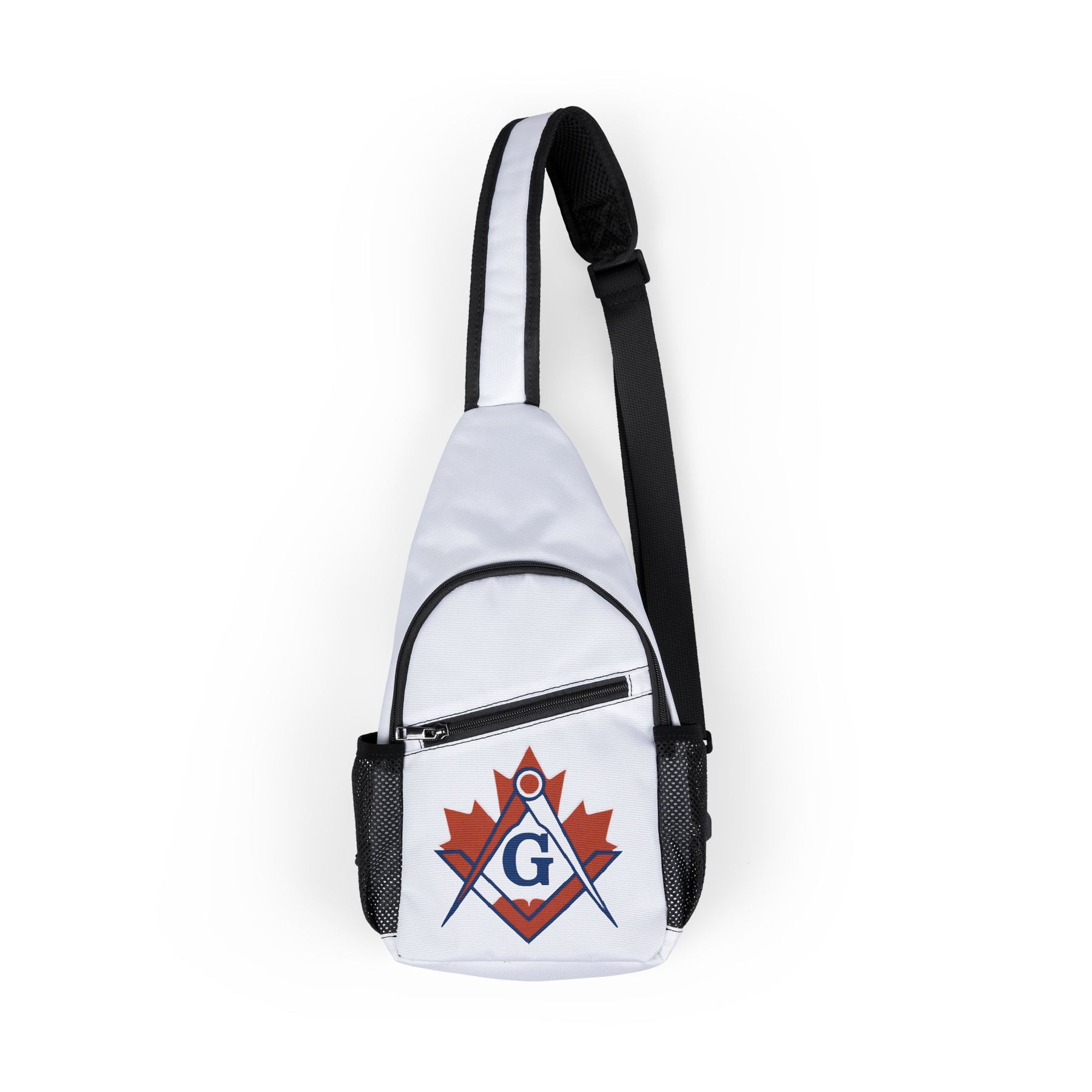 Master Mason Blue Lodge Canada Jurisdiction Crossbody Bag - Red Maple Leaf - Bricks Masons