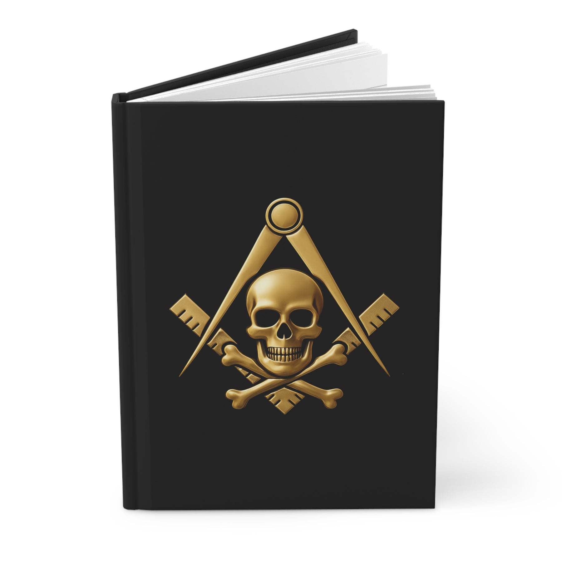 Widows Sons Journal - Black with Golden Square & Compass Skull & Bones - Bricks Masons