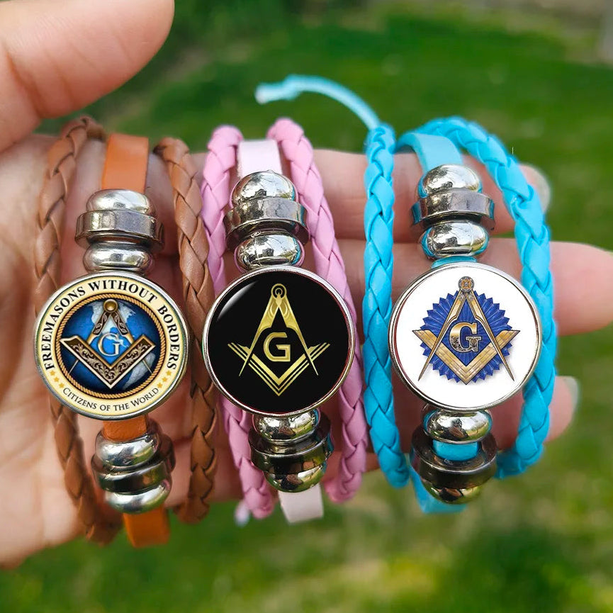 Master Mason Blue Lodge Bracelet - Square & Compass with G Wristbands - Bricks Masons