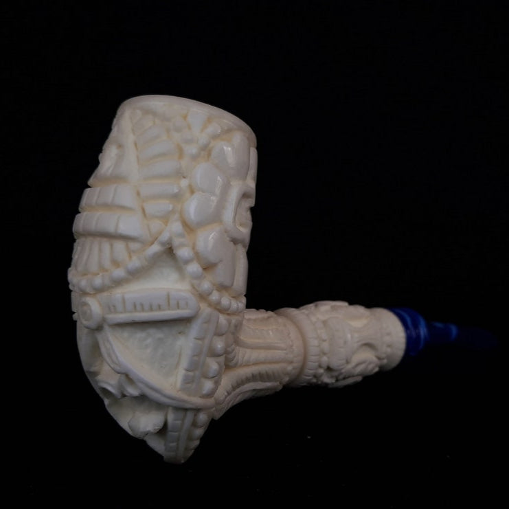 Master Mason Blue Lodge Meerschaum Pipe - Handmade with Fitter Case - Bricks Masons