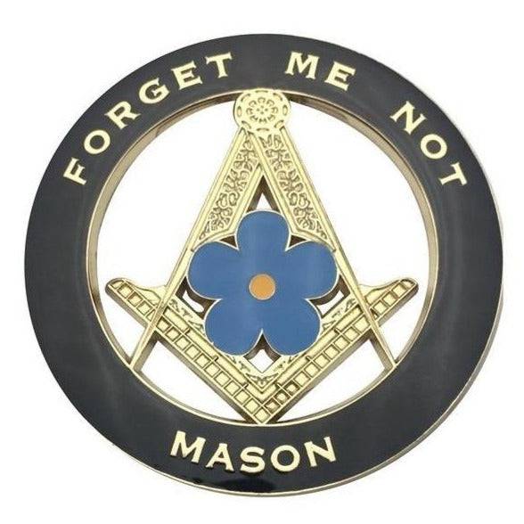 Master Mason Blue Lodge Car Emblem - Forget Me Not - Bricks Masons