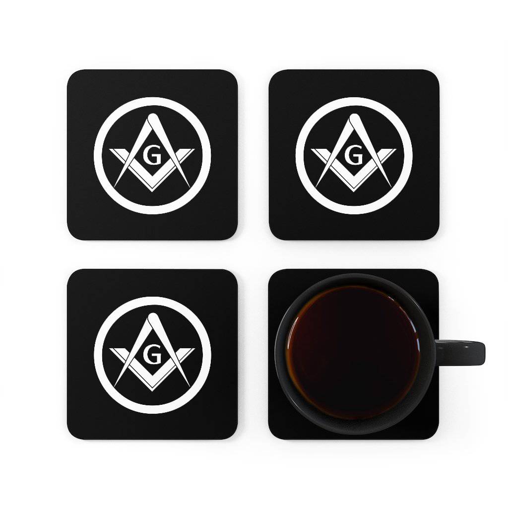 Master Mason Blue Lodge Coaster - Square & Compass G - Bricks Masons