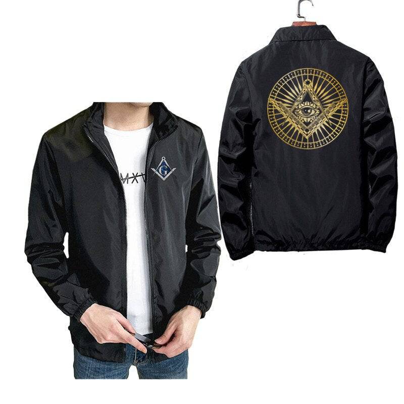 Master Mason Blue Lodge Jacket - Compass And Square All Seeing Eye (Multiple Colors) - Bricks Masons