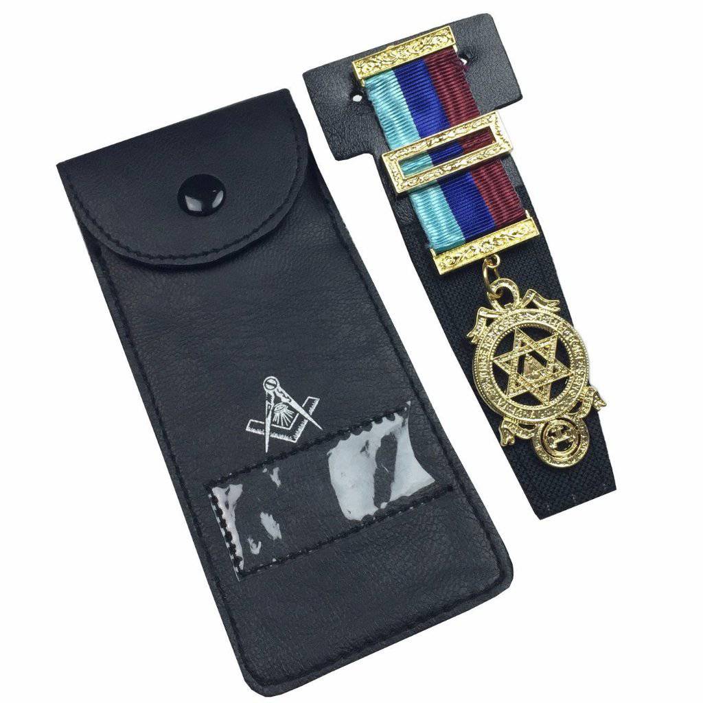 Master Mason Blue Lodge Jewels Case - Black Imitation Leather - Bricks Masons