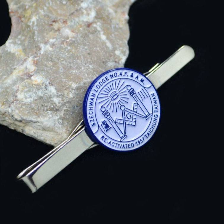 Master Mason Blue Lodge Tie Bar - Szechwan Lodge NO.4 - Bricks Masons