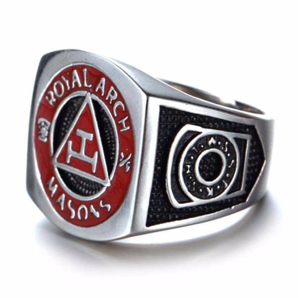 Royal Arch Chapter Ring - Titanium Steel - Bricks Masons