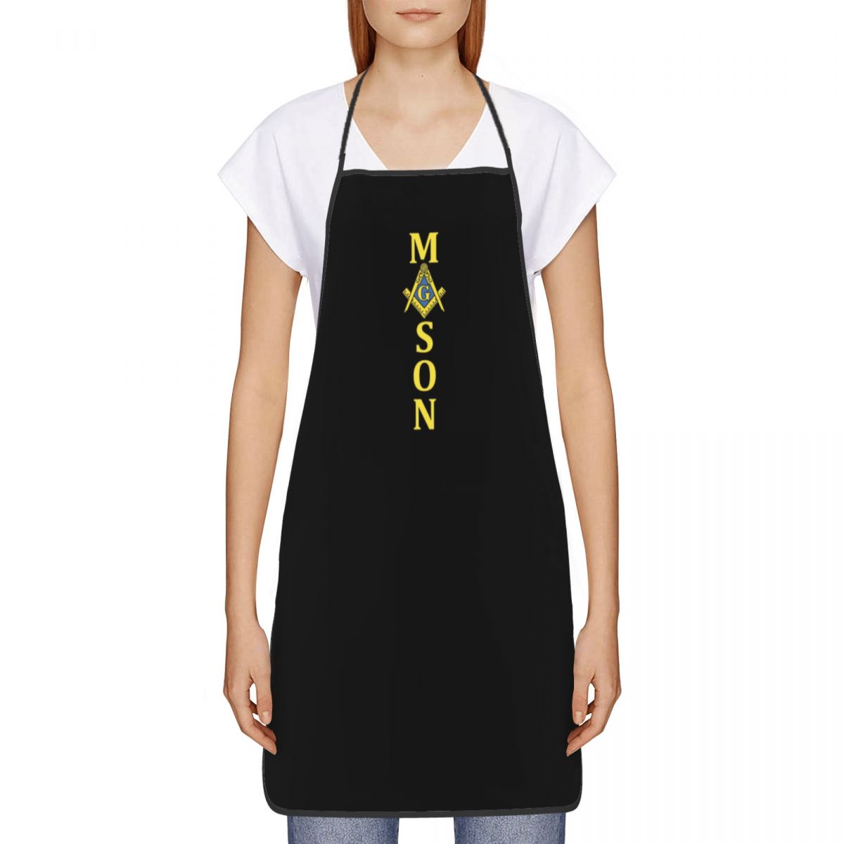 Master Mason Blue Lodge Kitchen Apron - Square and Compass G Mason - Bricks Masons