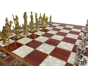 Widows Sons Chess Set - Wood Mosaic Pattern - Bricks Masons