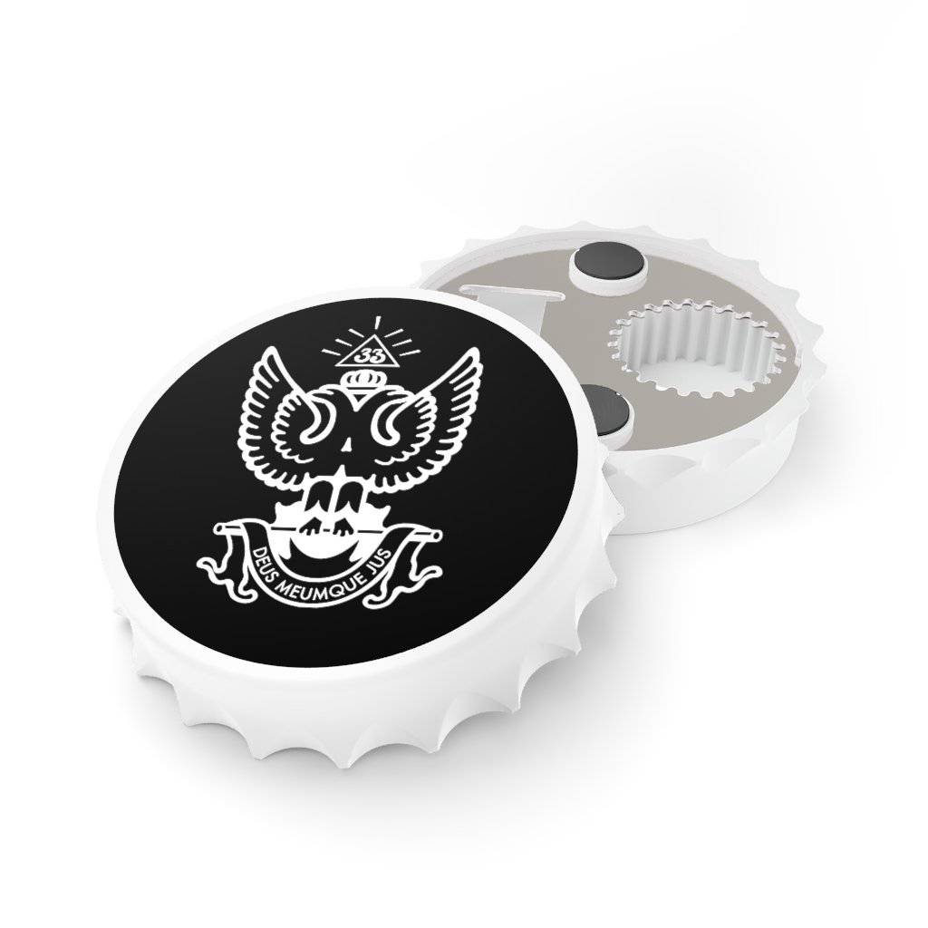 33rd Degree Scottish Rite Bottle Opener - Wings Up Black & White