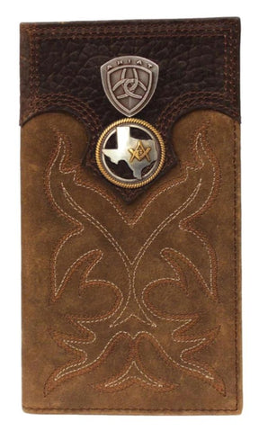 Master Mason Blue Lodge Wallet - American Flag Black & Brown