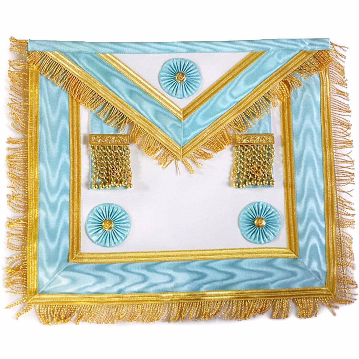 Master Mason Blue Lodge Canada Regulation Apron - Sky Blue with Rosettes