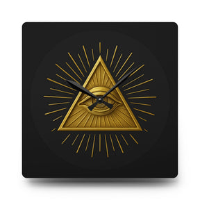 Eye of Providence Clock - All Seeing Eye Design on Acrylic - Bricks Masons