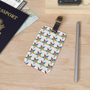 OES Luggage Tag - White With Black Leather Strap - Bricks Masons
