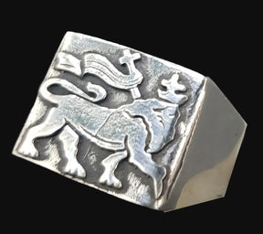 Leon Judah Rastafari Silver Ring 1.5 Cm 7 Gr Art 1012 - Bricks Masons