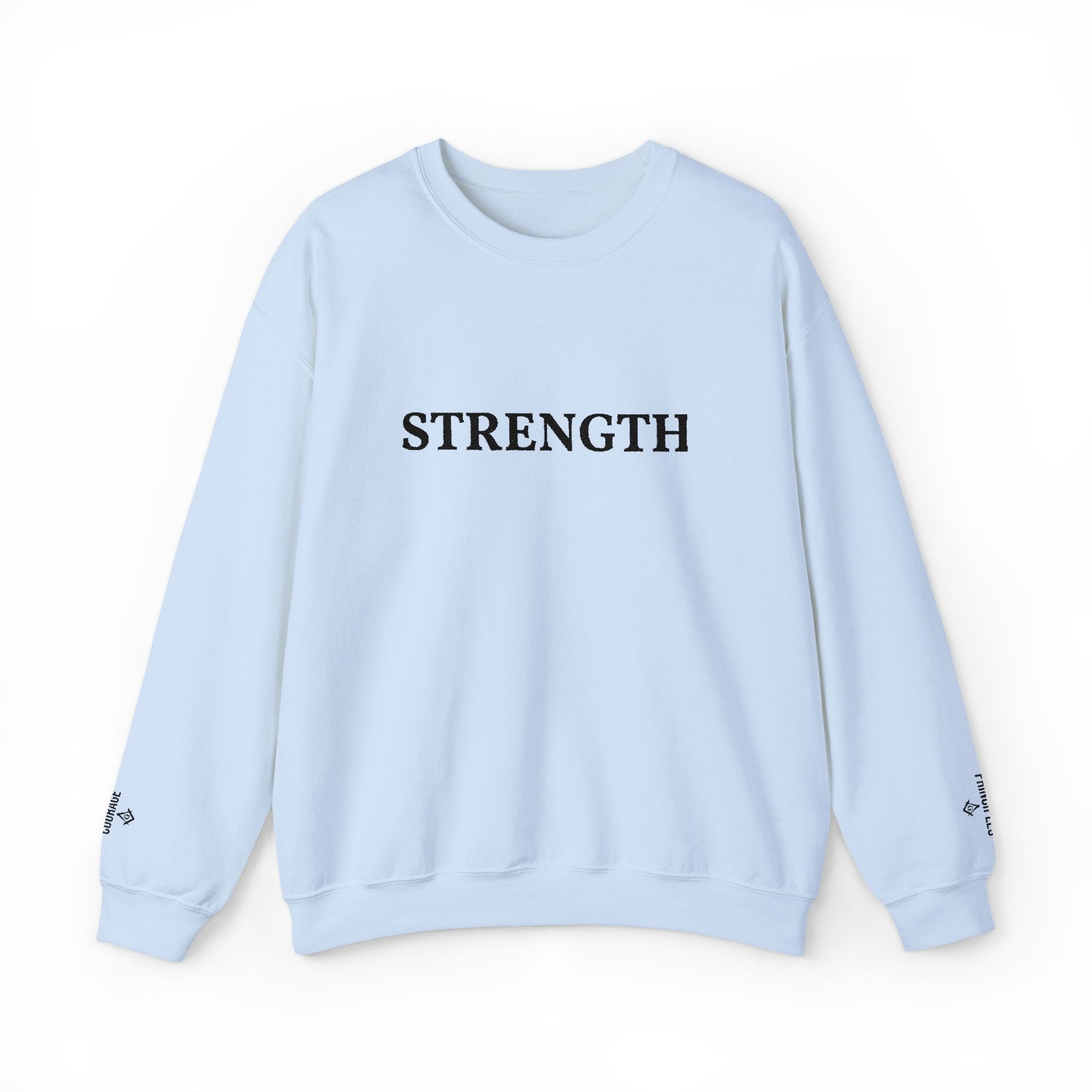 Master Mason Blue Lodge Sweatshirt -  Strength Front & Sleeves Embroidery - Bricks Masons