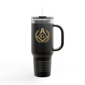 Master Mason Blue Lodge Ringneck Tumbler - Black Stainless Steel & Insulated - Bricks Masons