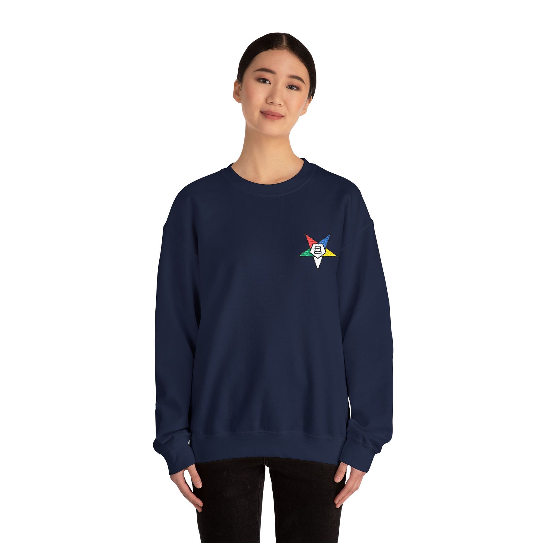 OES Sweatshirt - Crewneck Embroidered Emblem - Bricks Masons