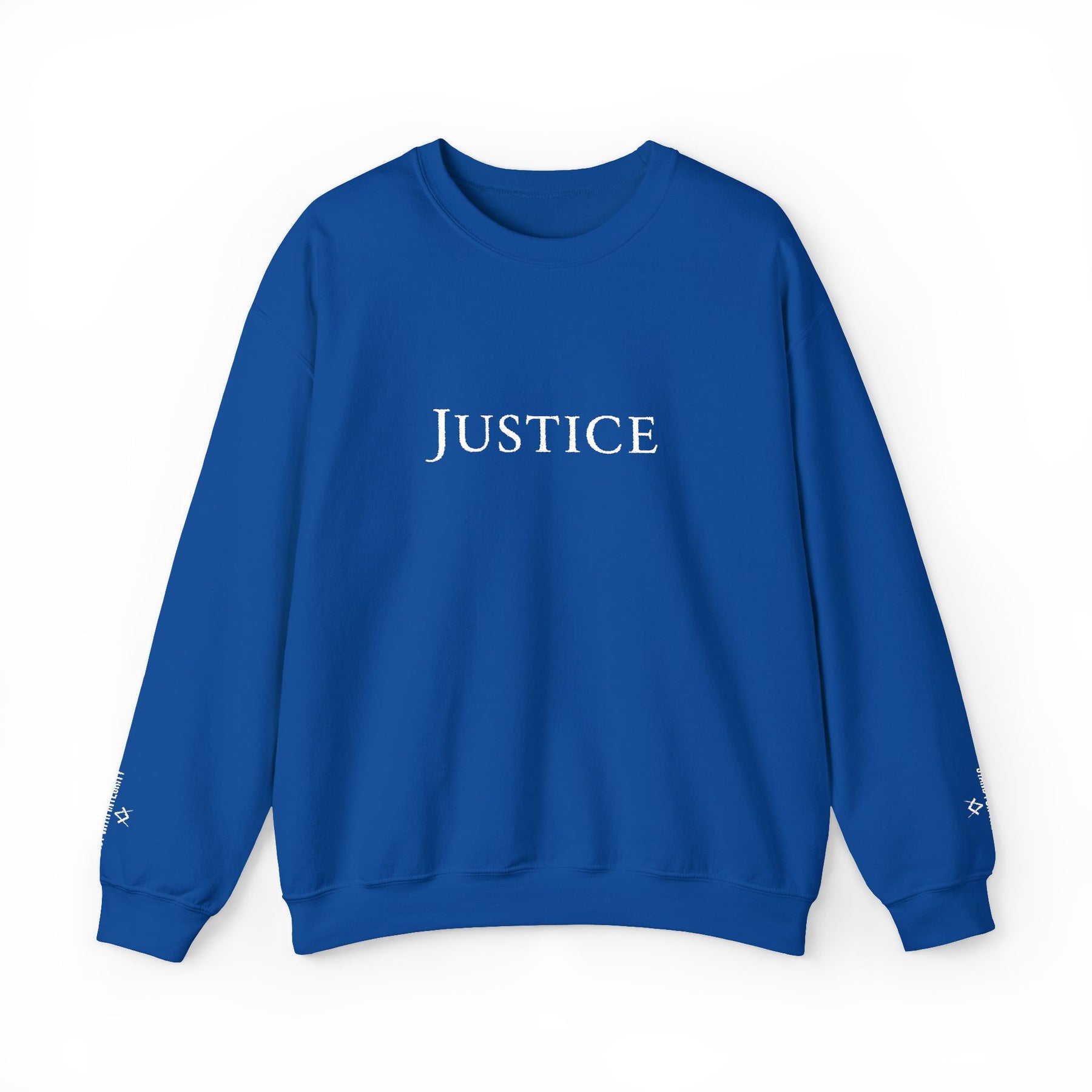 Master Mason Blue Lodge Sweatshirt - Justice Stand For Truth with Square & Compass - Bricks Masons