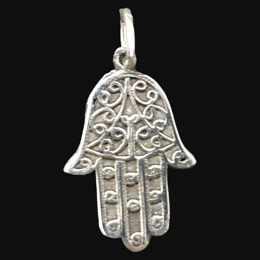 Hand of Fatima Hamsa Pendant in Silver 2 cm Art 1033 - Bricks Masons