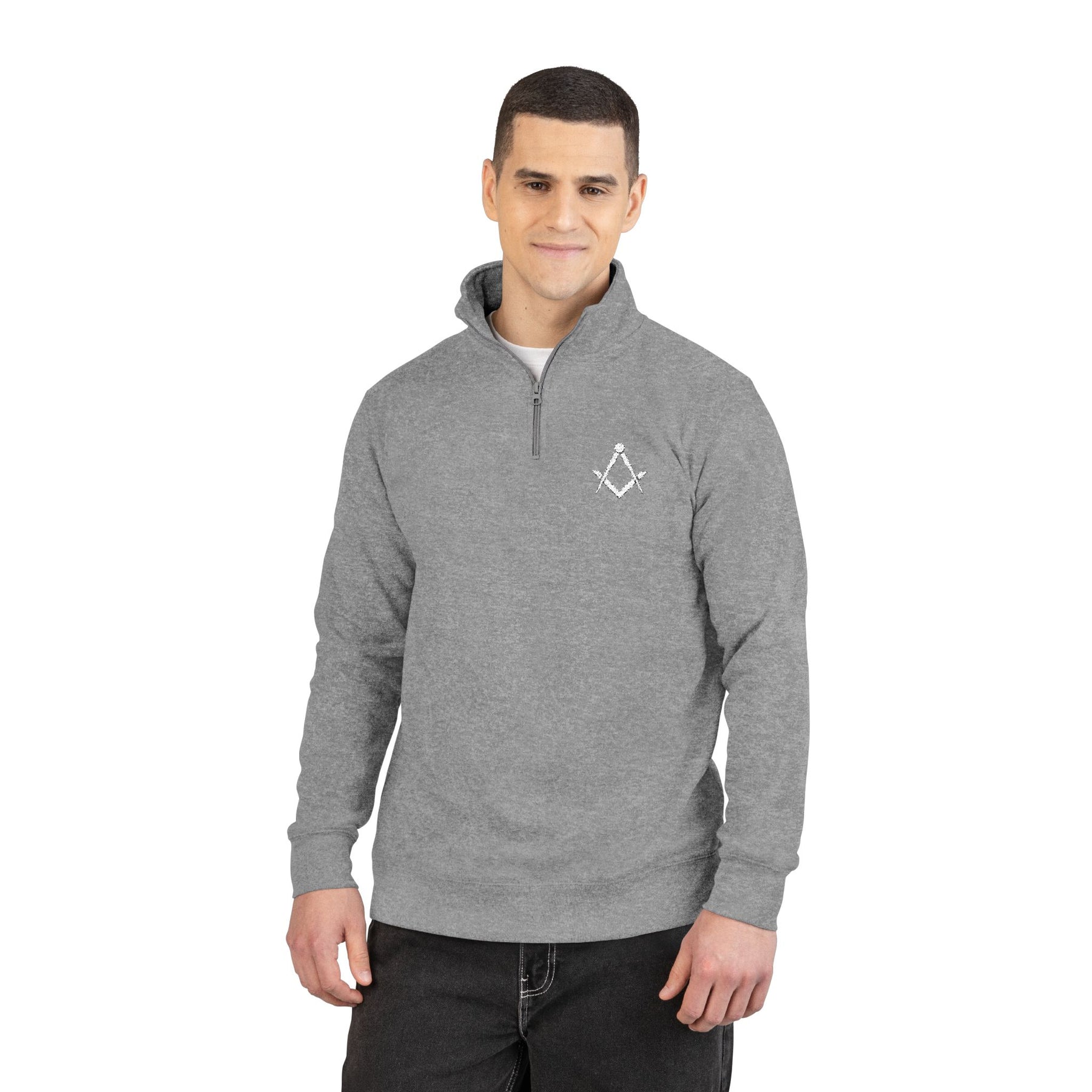Master Mason Blue Lodge Sweatshirt - Silver Square & Compasses Embroidery - Bricks Masons