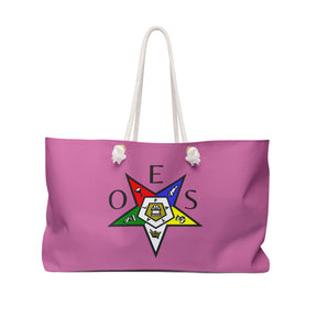 OES Travel Bag - Pink Spun Polyester With Colorful Star - Bricks Masons