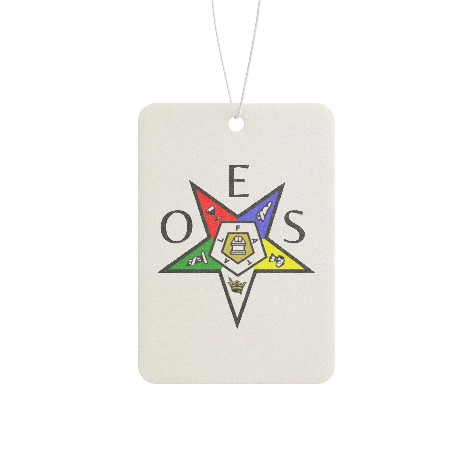 OES Car Air Freshener - Colorful Star with OES Lettering - Bricks Masons