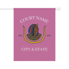 DOI Yard Flag - Pink Poly Poplin With Personalization - Bricks Masons