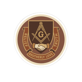 Master Mason Blue Lodge Sticker Decal - Kiss-Cut Brotherly Love - Bricks Masons