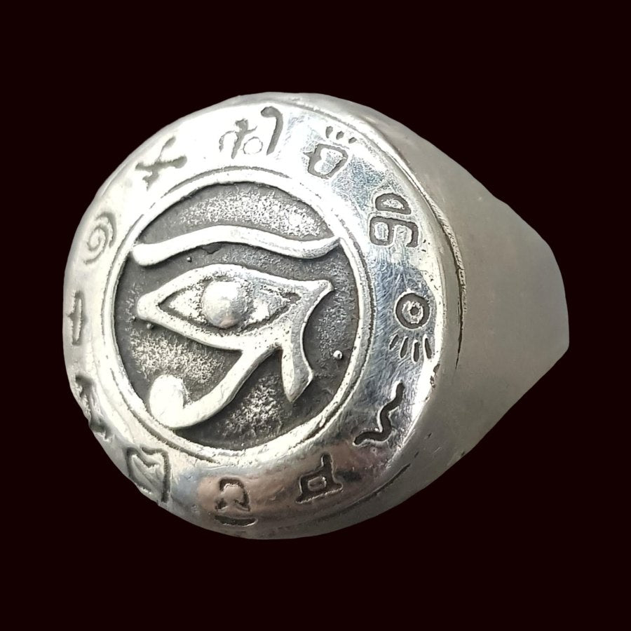 Egyptian Eye of Horus Ring, Silver, 1.8 cm, 11.5 g, Art. 1070 - Bricks Masons