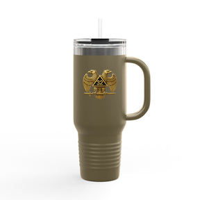 32nd Degree Scottish Rite Ringneck Tumbler - Double Headed Eagle Wings Down - Bricks Masons