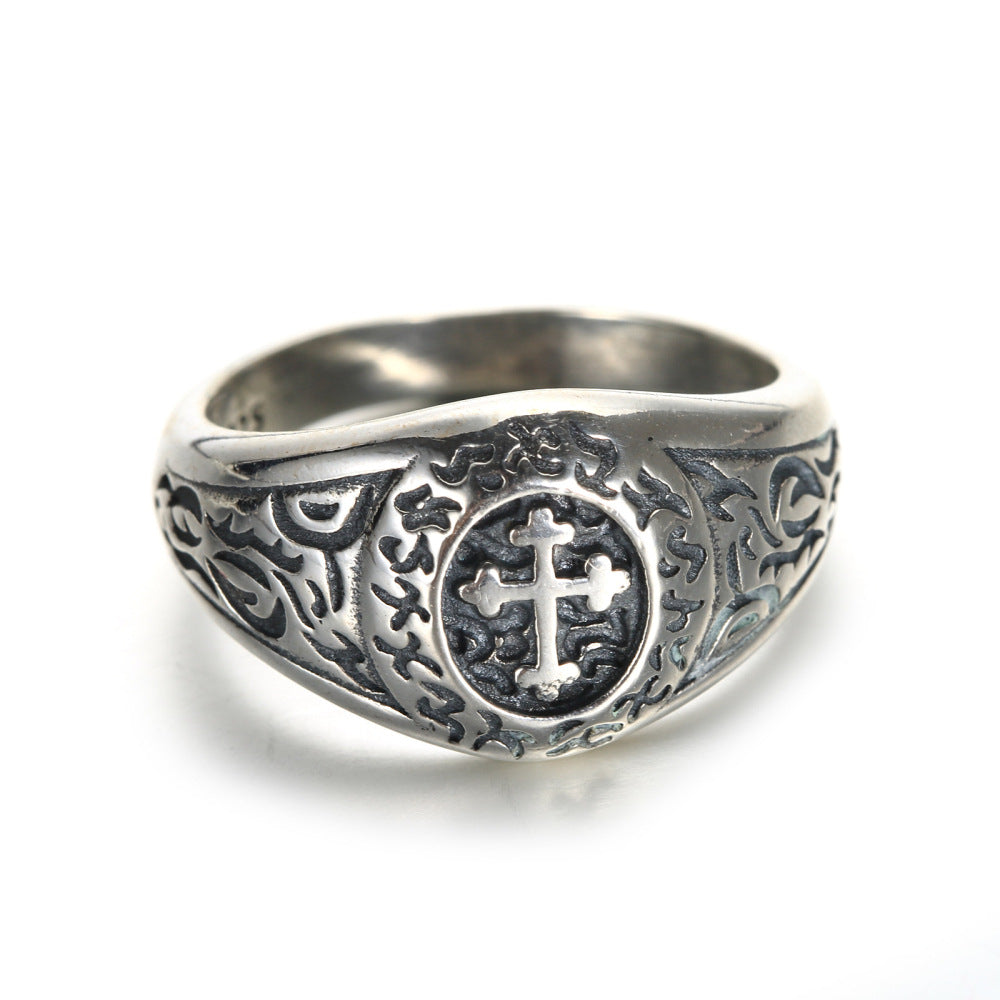 Knights Templar Commandery Ring - Silver With Cross - Bricks Masons