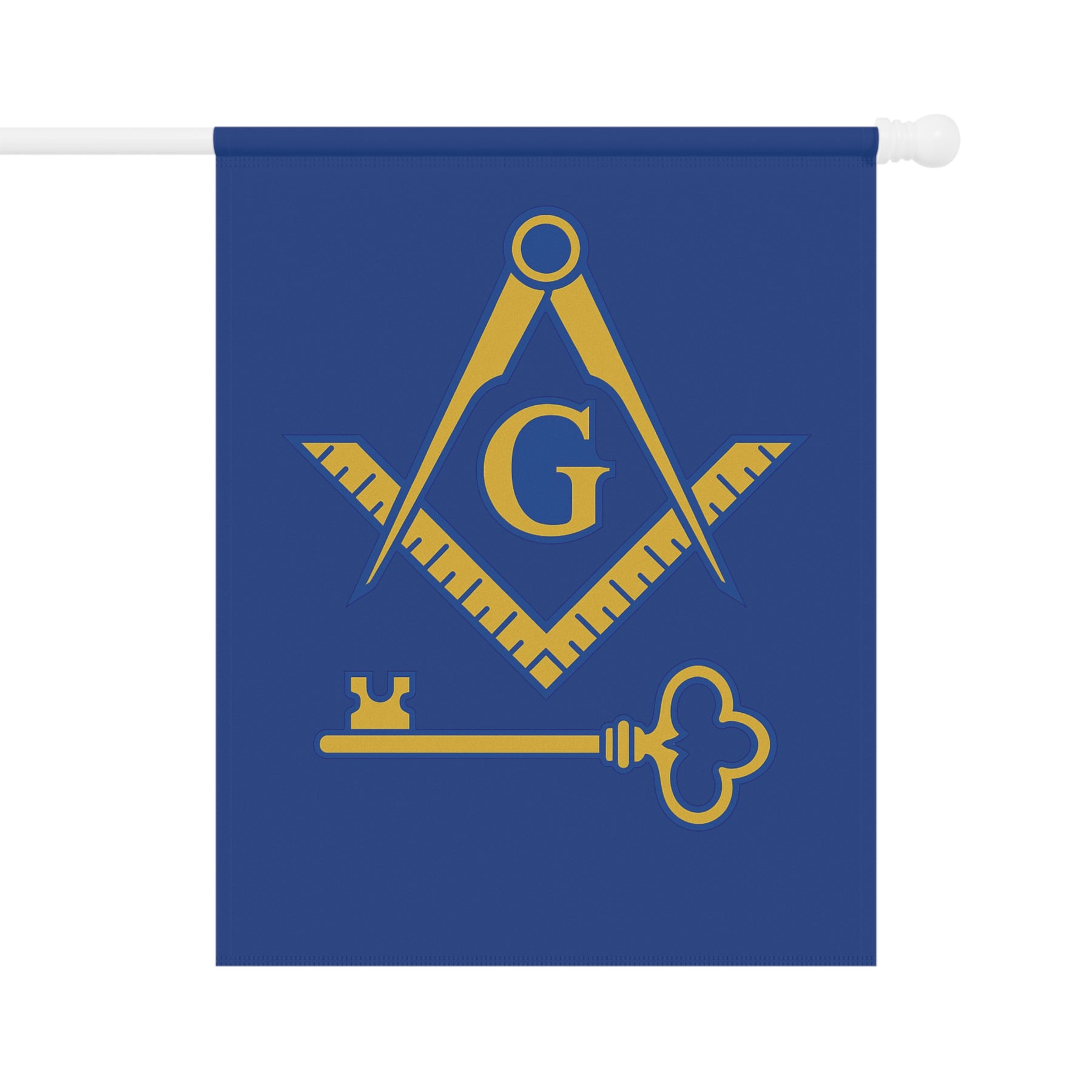 International Masons Yard Flag - Blue Poly Poplin - Bricks Masons