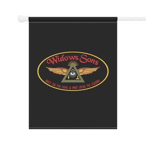 Widows Sons Yard Flag - Black Printed Poly Poplin - Bricks Masons