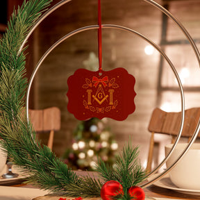 Master Mason Blue Lodge Christmas Ornament - S&C G with Twin Pillars Holiday Decor Set - Bricks Masons