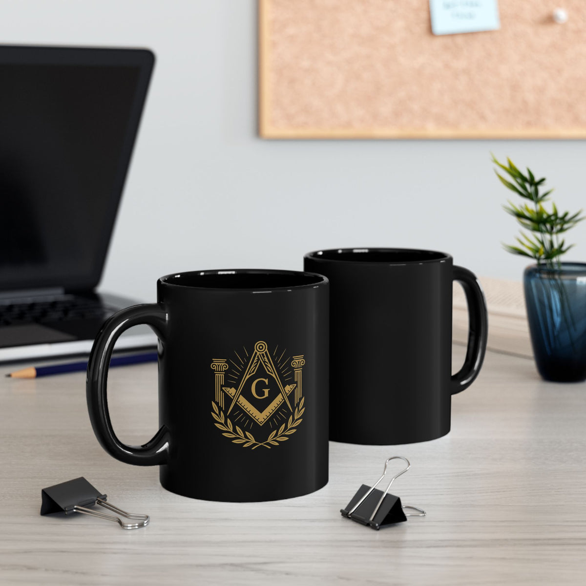 11oz Black Mug - Bricks Masons