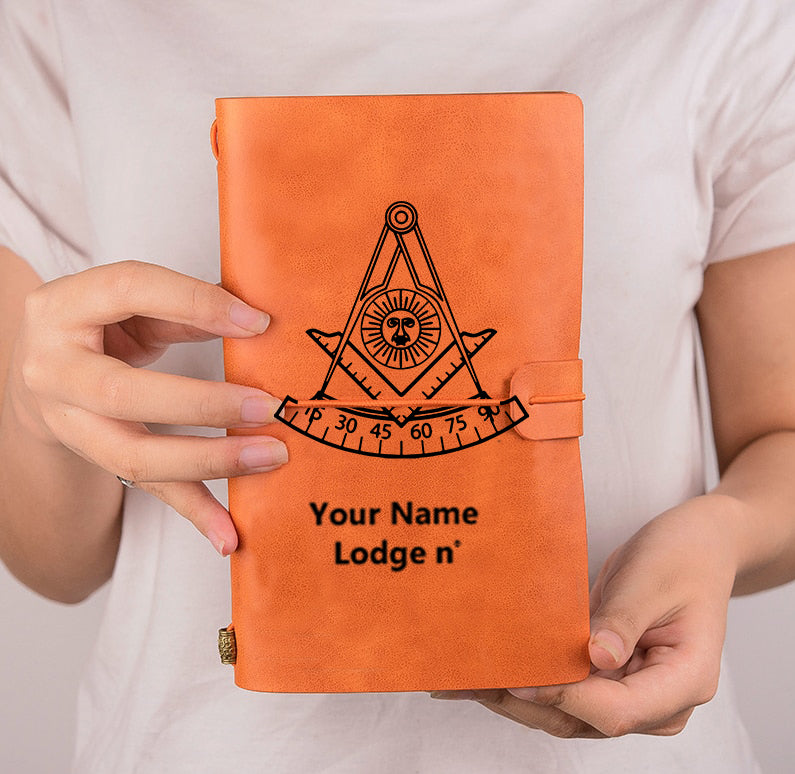 Past Master Blue Lodge California Regulation Journal - Leather - Bricks Masons