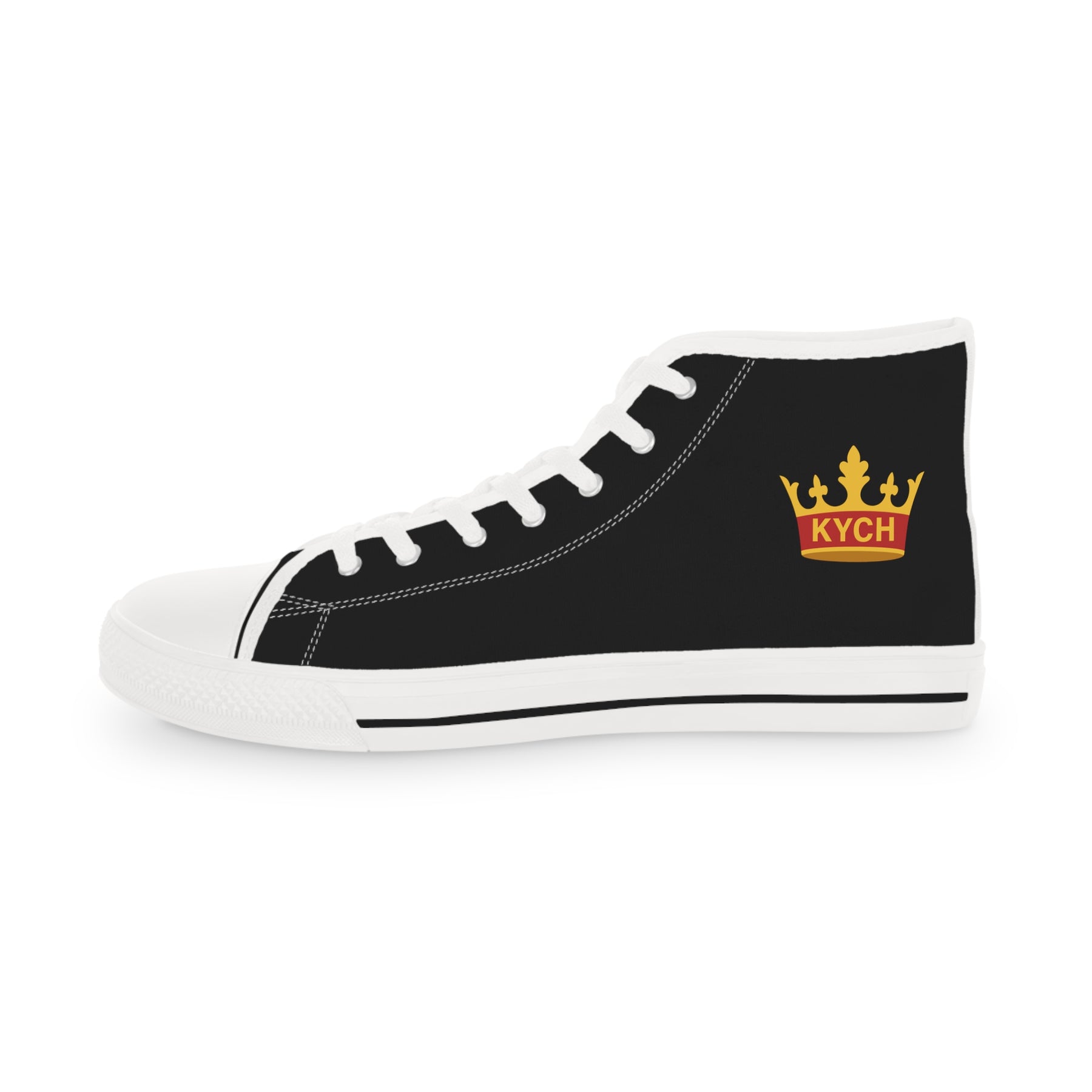 KYCH Sneaker - High Top Black & White Golden Emblem - Bricks Masons