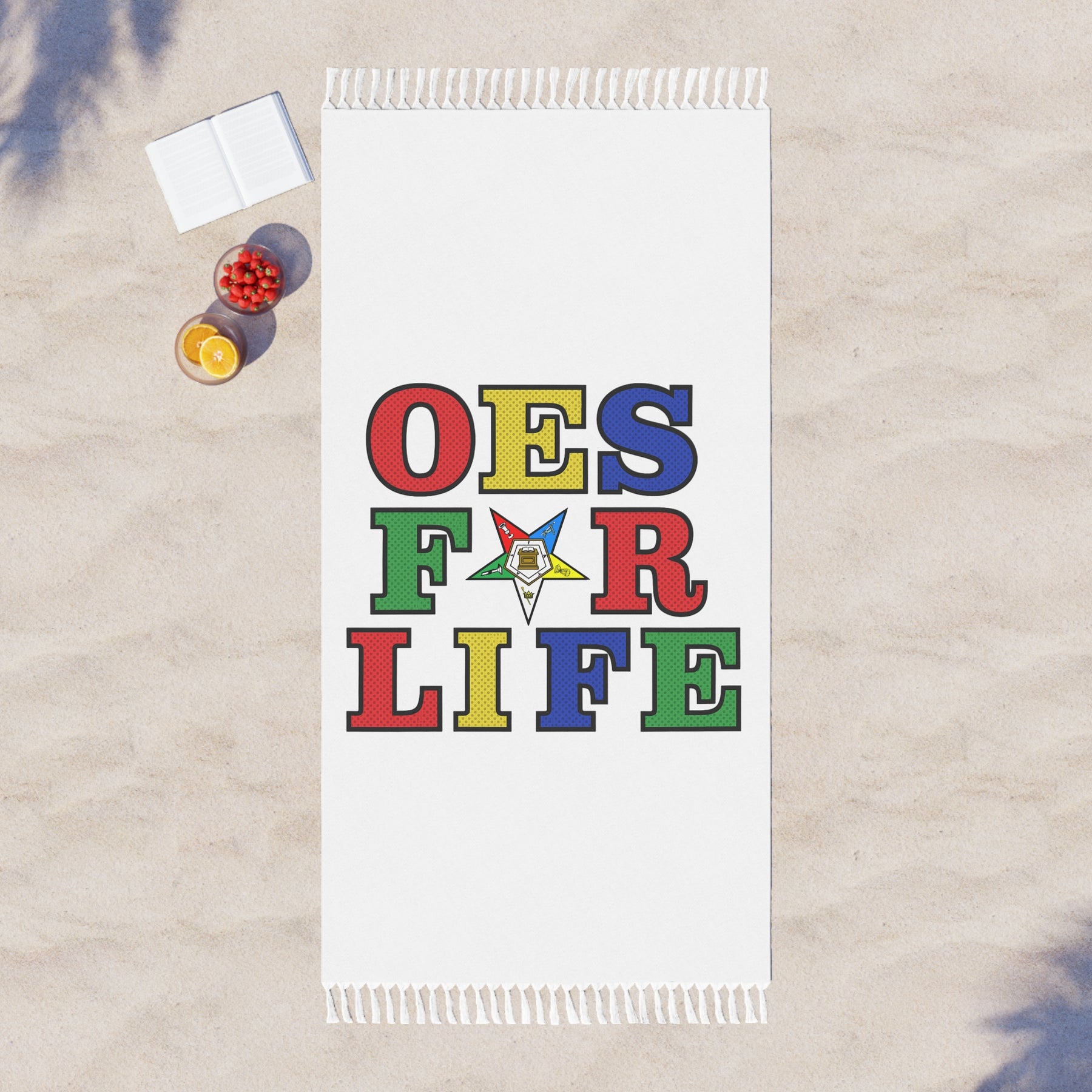 OES Towel - OES For Life Polyester With Knotted Tassels - Bricks Masons