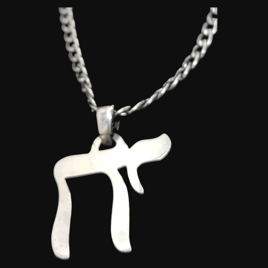 Jewish Pendant "Jai Vida" or "Vivo" in Silver 3 x 3 cm 8.5 g Art 1136 - Bricks Masons