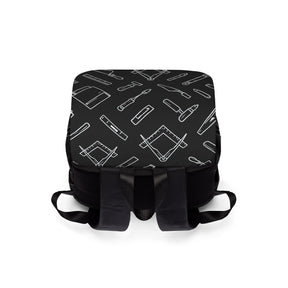 Master Mason Blue Lodge Backpack - Black with Masonic Tools - Bricks Masons