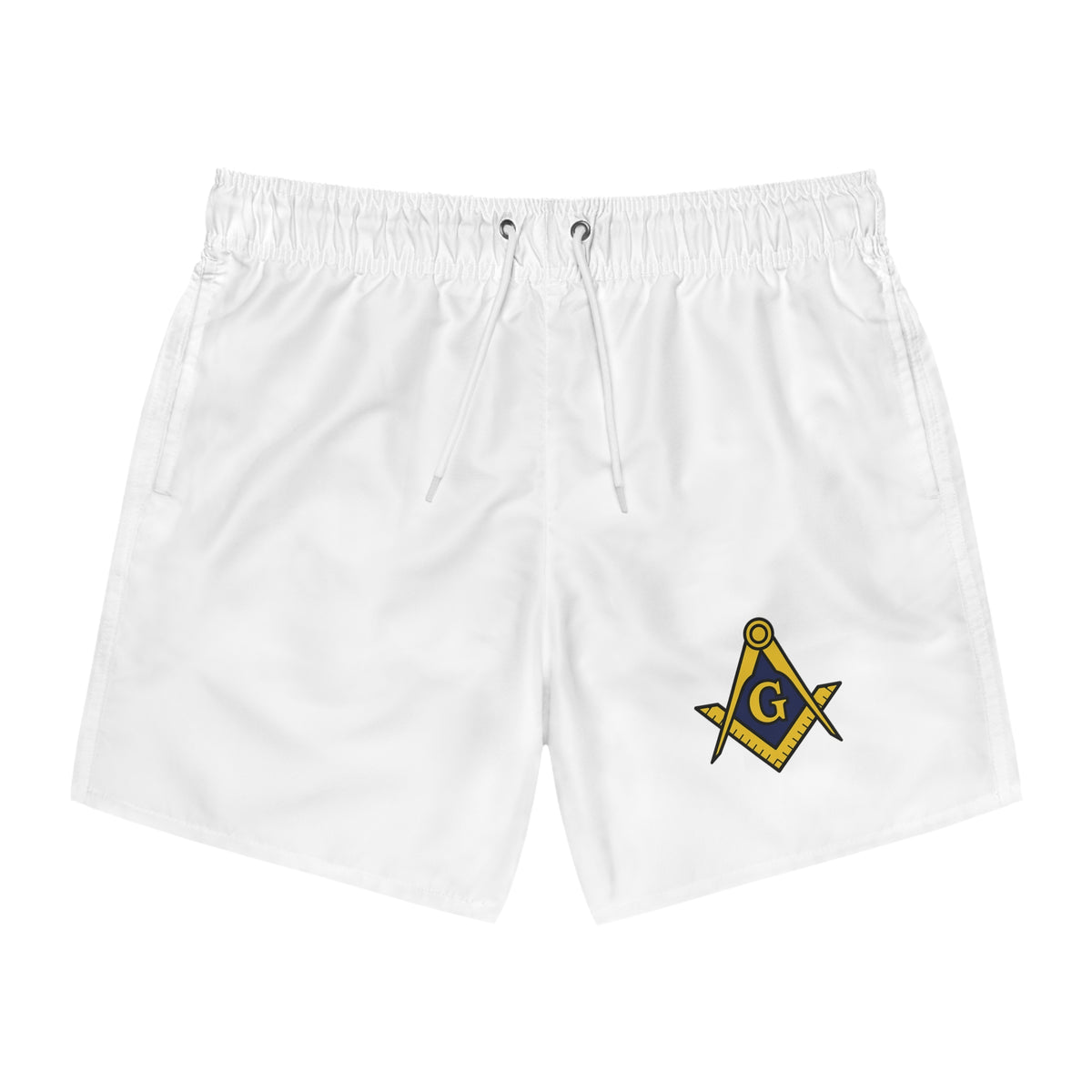 Master Mason Blue Lodge Short - Square & Compass G  Swim Trunk - Bricks Masons