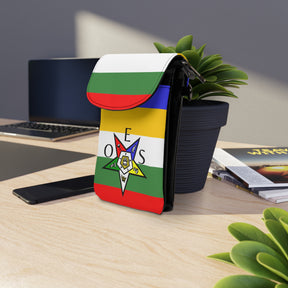 OES Cell Phone Wallet - Colorful Star With Microfiber Leather - Bricks Masons