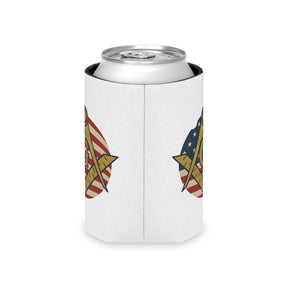 Master Mason Blue Lodge Can Cooler - Square & Compass G US Flag - Bricks Masons