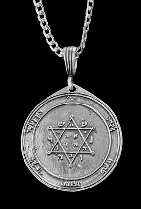 Solomon Pendant First and Second Pentacle consecrated to Jupiter in Silver 4 cm 12 gr 44 Seals of Solomon Art 1199 - Bricks Masons