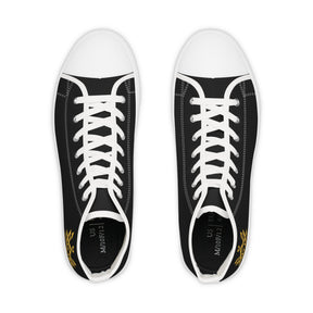 Order of the Secret Monitor Sneaker - High Top Black & White Golden Emblem - Bricks Masons