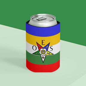 OES Can Cooler - Colorful Star With Polyester Exterior - Bricks Masons