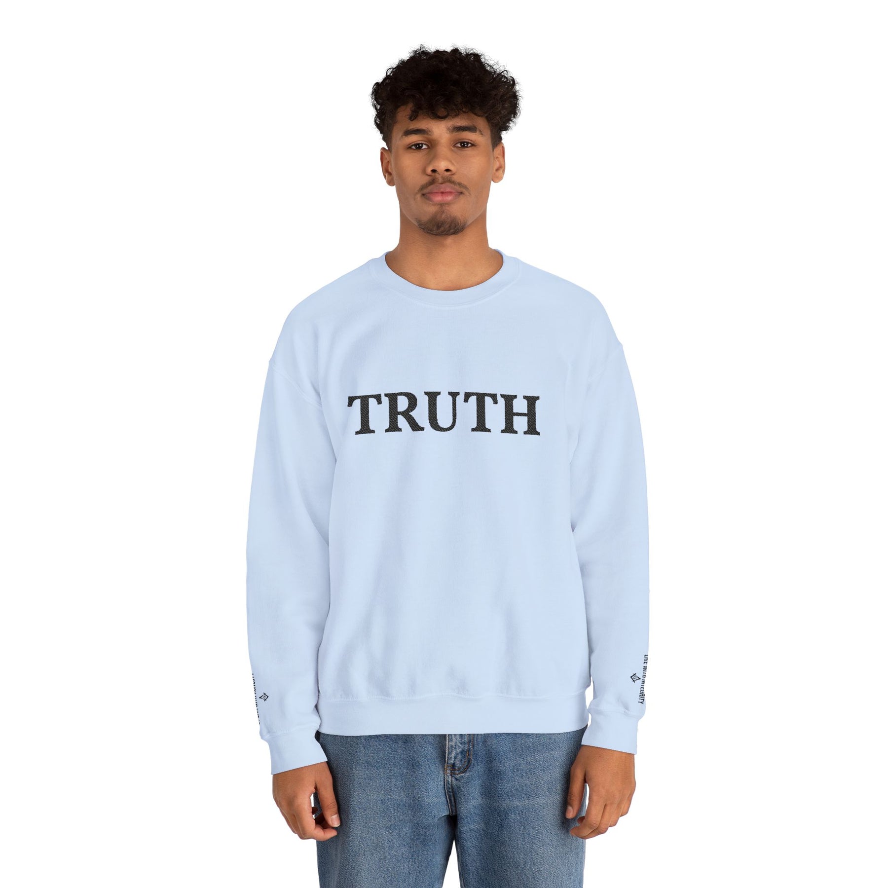 Master Mason Blue Lodge Sweatshirt - Truth Front & Sleeves Embroidery - Bricks Masons