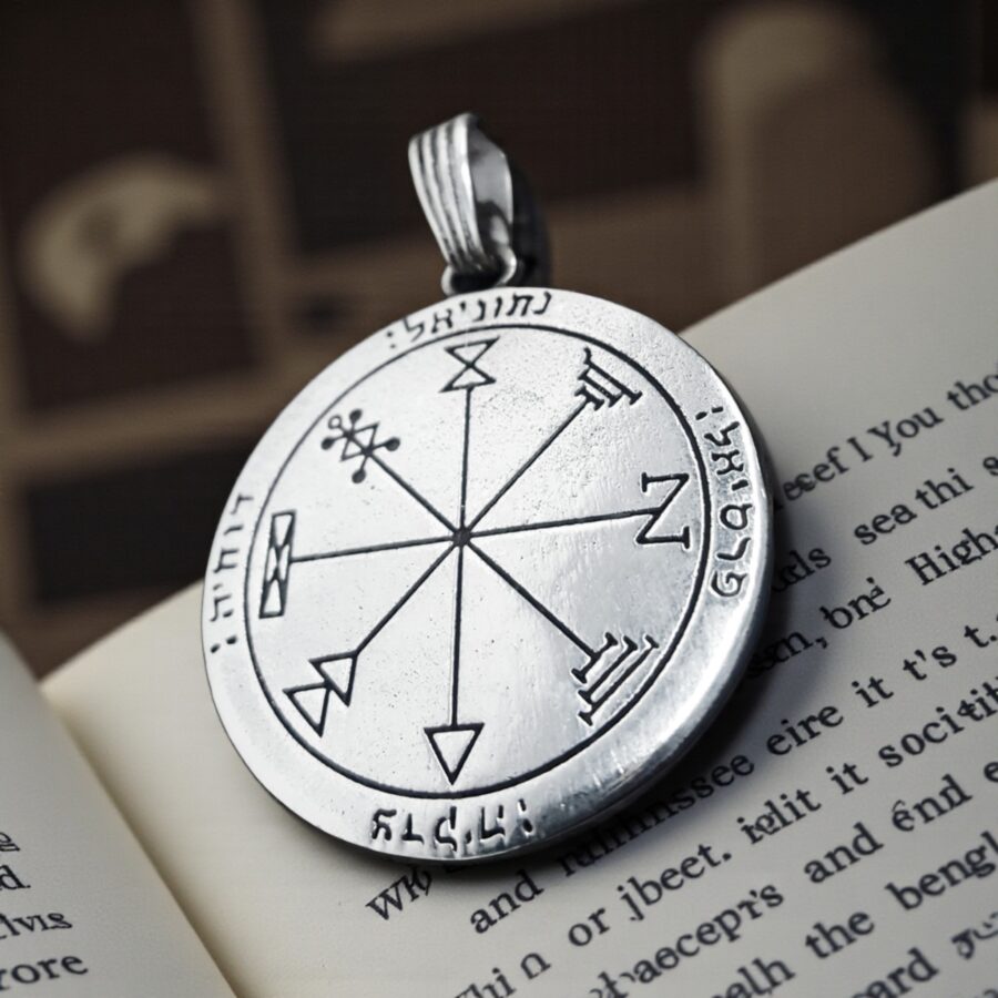 Solomon Pendant First and Second Pentacle consecrated to Jupiter in Silver 4 Cm 17 Gr 44 Seals of Solomon Art 118 - Bricks Masons